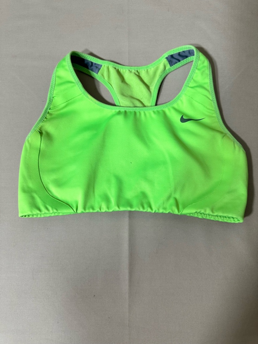 Nike Women's Neon Green Sports Bra - Racerback Support XS